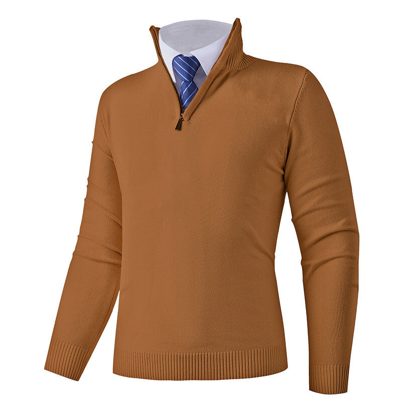 Herren Strickpullover mit modernem Reißverschluss und elastischem Saum ModeGeist