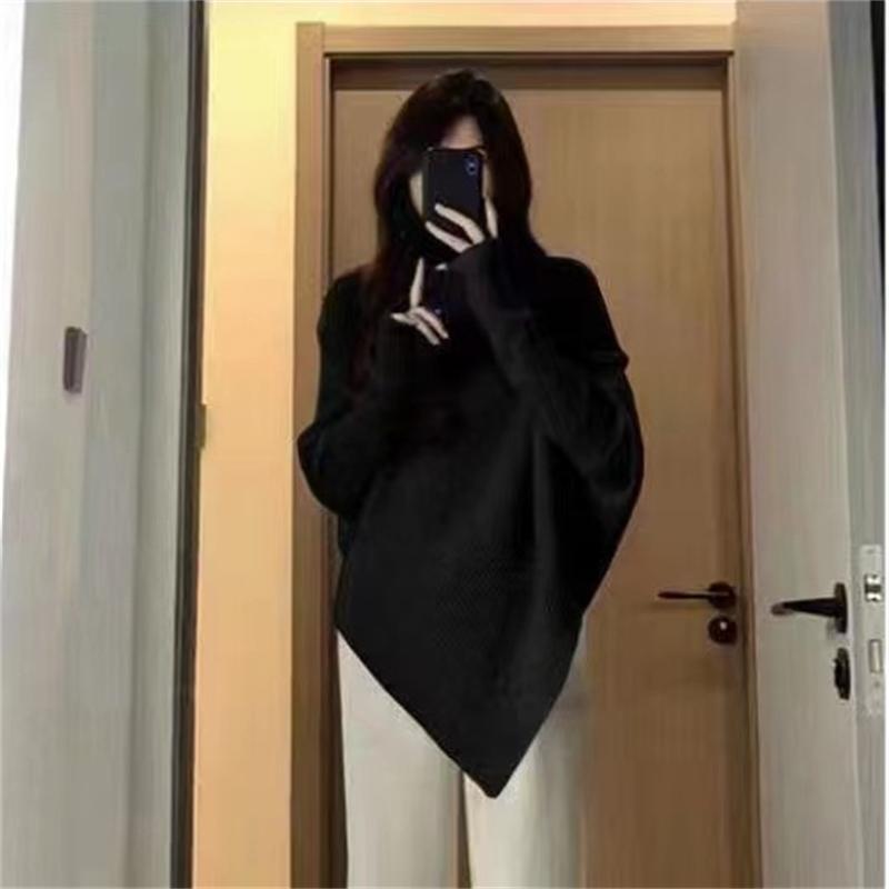 Damen asymmetrischer Strickpullover im lässigen Oversized-Design ModeGeist
