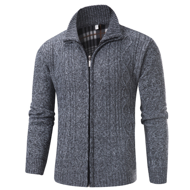Herren modischer Strickpullover mit Stehkragen ModeGeist