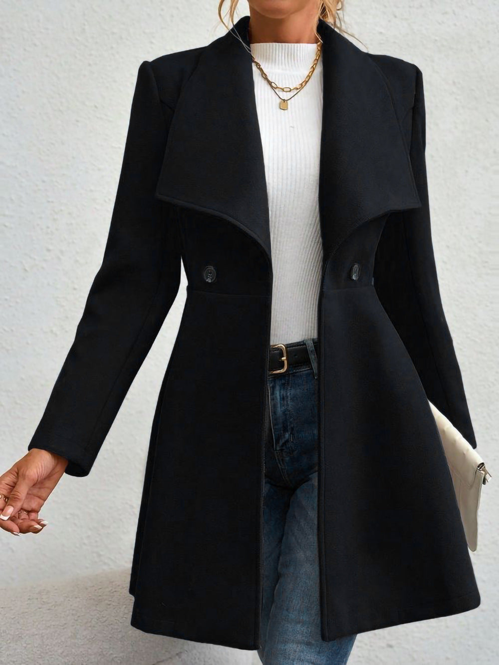 Damen Trendige Finelapel-Manteljacke ModeGeist