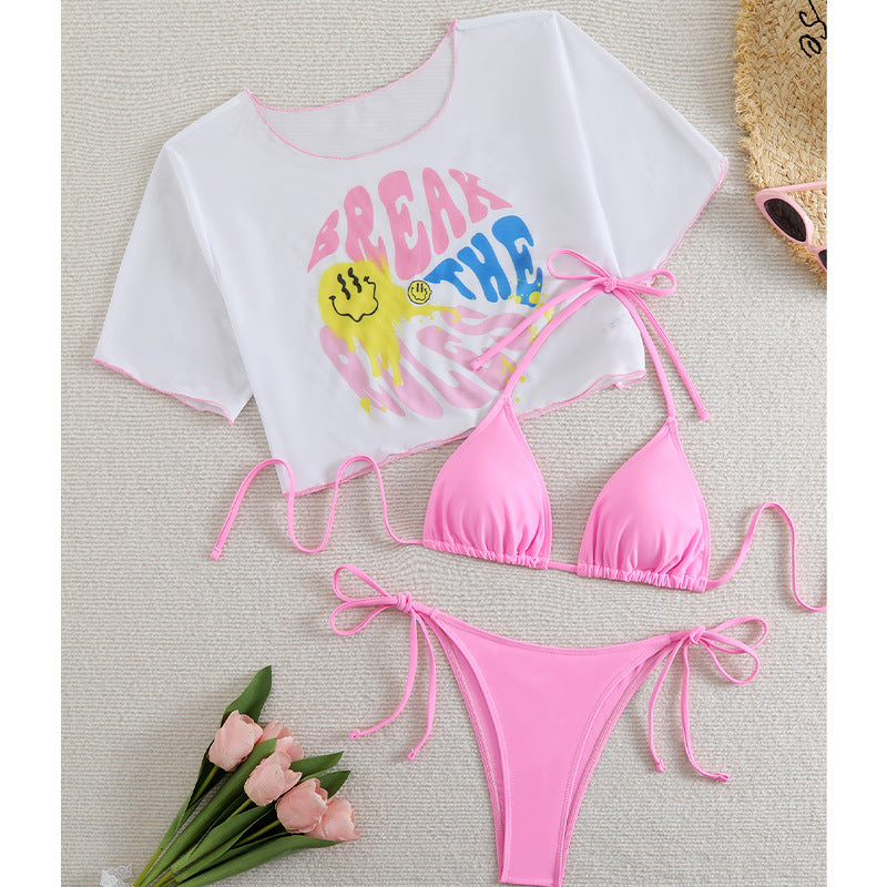 Bikini Set für Damen: verspieltes Crop Top & strukturiertes Höschen (MODEGEIST)