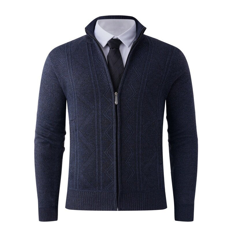 Herren Strickjacke mit modernem Zipper und eleganten Mustern ModeGeist