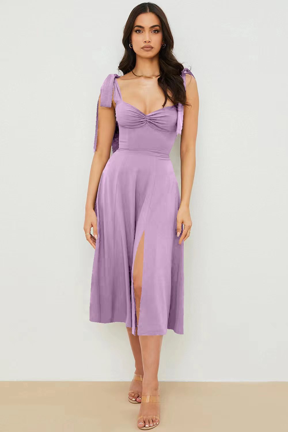 Modisches Damen Sommerkleid ohne Ärmel mit Schleifendetails