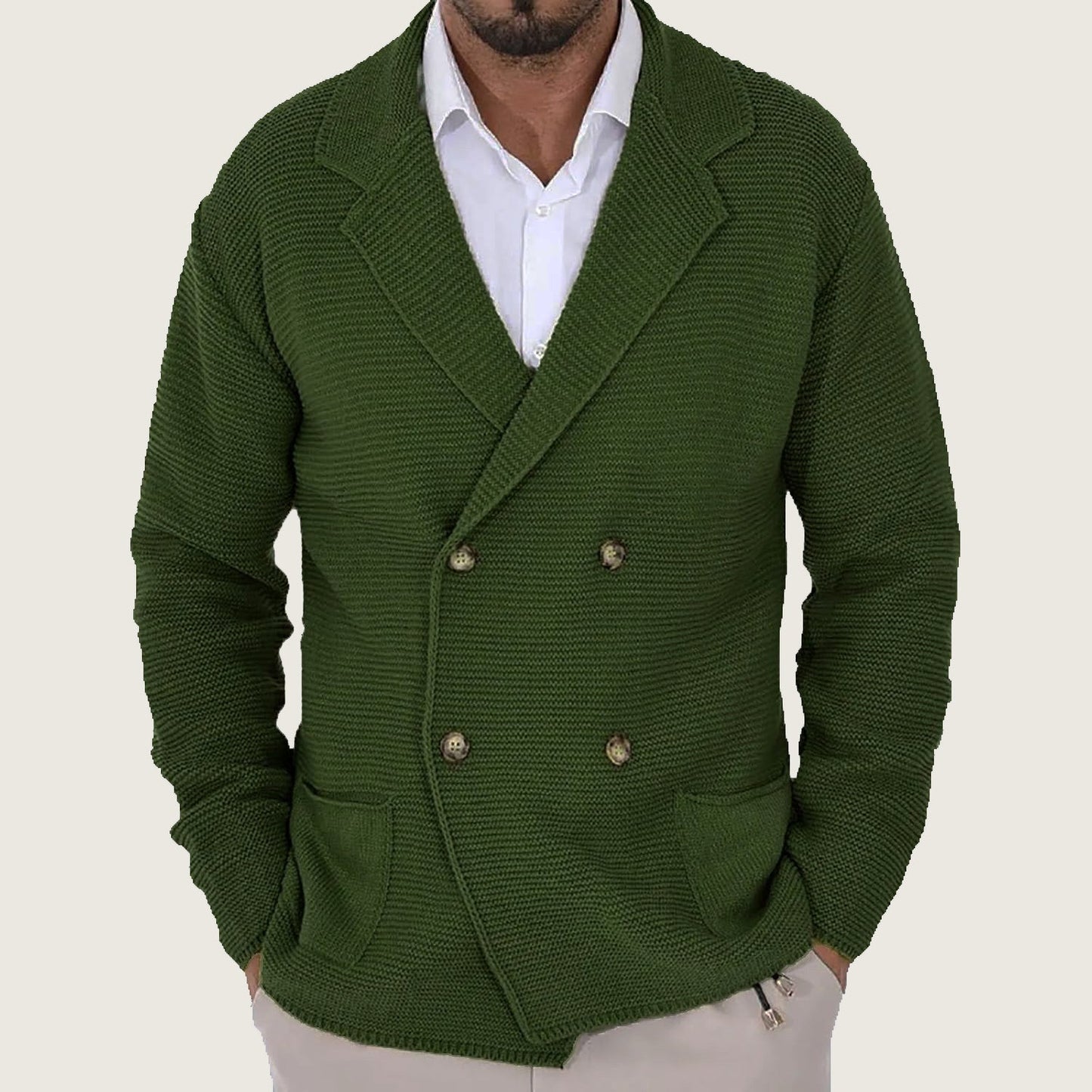 Herren Strickjacke mit modischem Schalkragen und dekorativen Knöpfen ModeGeist