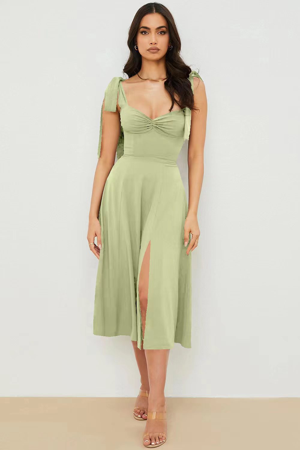 Modisches Damen Sommerkleid ohne Ärmel mit Schleifendetails