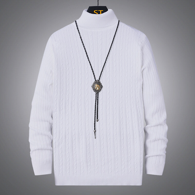 Herren Rollkragenpullover mit strukturiertem Zopfmuster ModeGeist