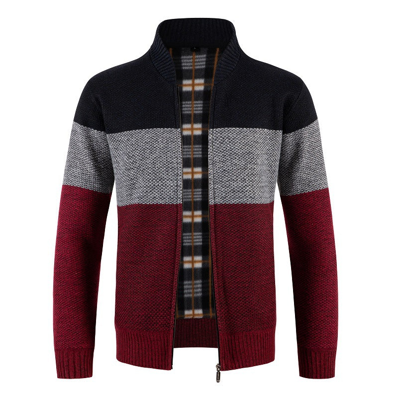 Herren Strickjacke mit modernem Reißverschluss und strukturiertem Muster ModeGeist