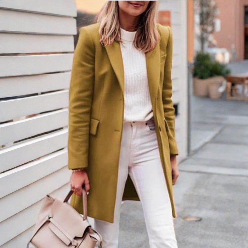 Damen eleganter und bequemer Wollmantel ModeGeist