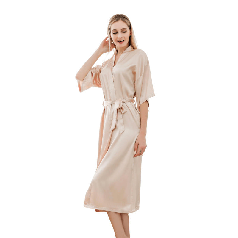 Damen luxuriöser Satin-Bademantel ModeGeist