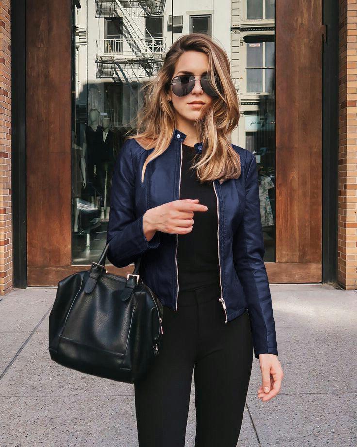 ModeGeist | Damen Bikerjacke mit Urbanem Chic und Zeitlosem Design