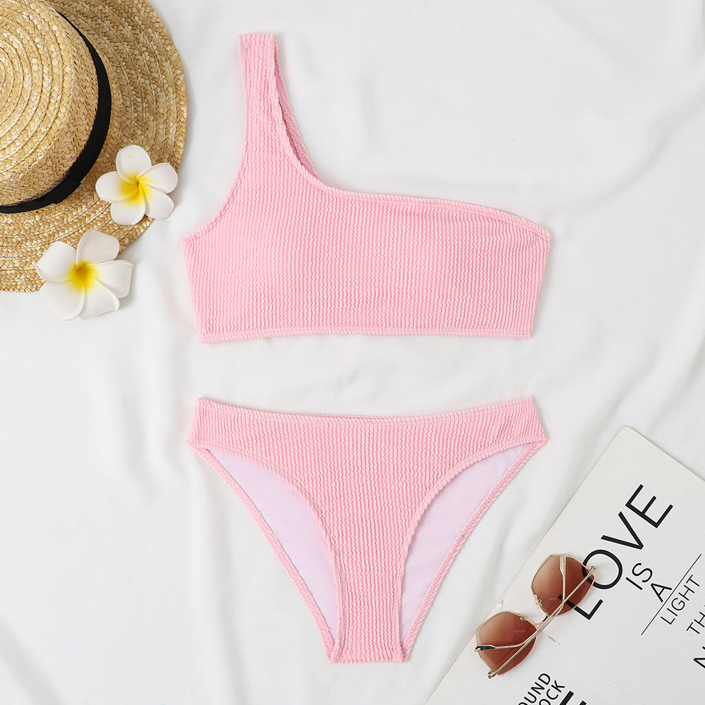 Moderner, einseitiger Damen-Bikini mit strukturierter Textur von MODEGEIST
