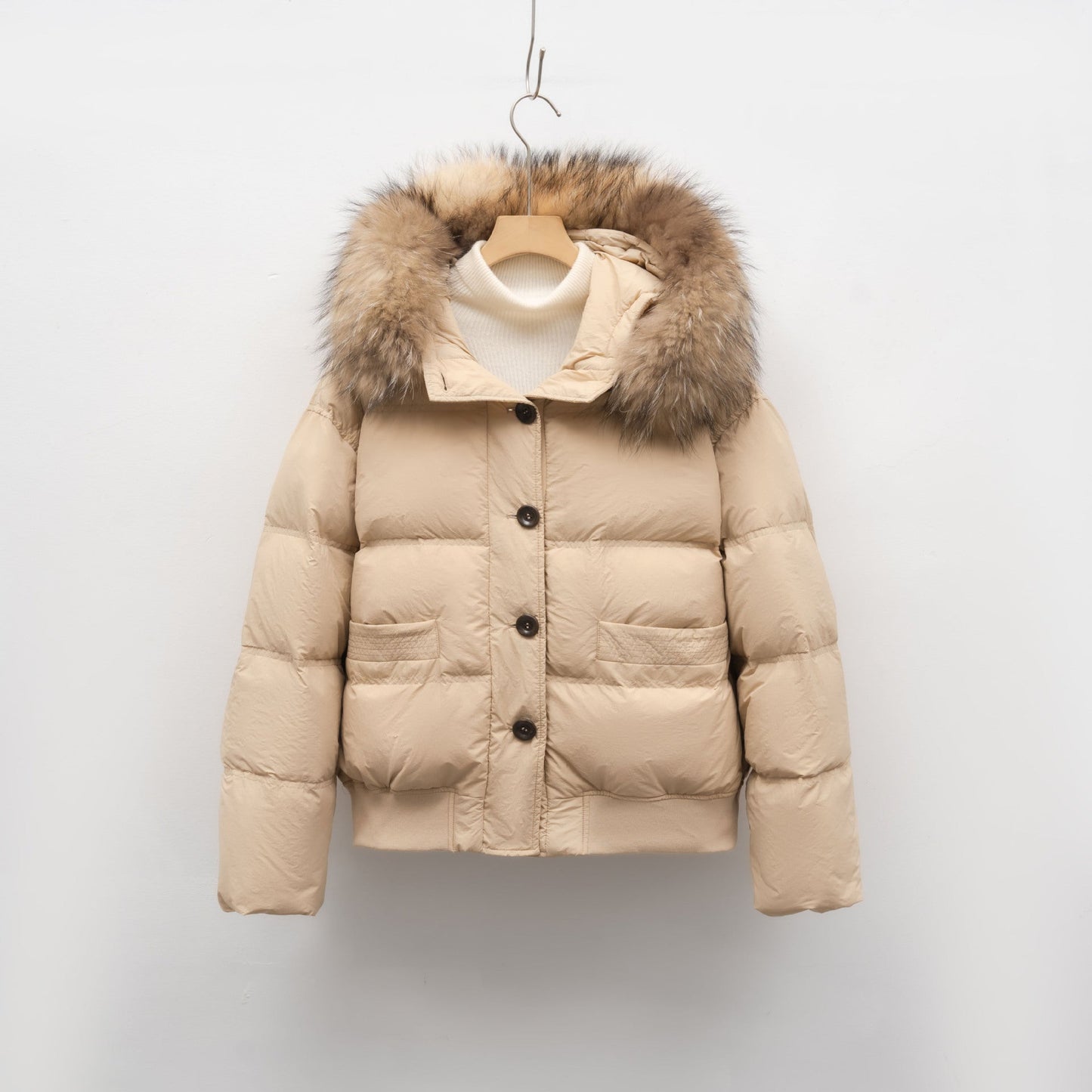 Damen warme Winterjacke mit abnehmbarem Fellkragen ModeGeist