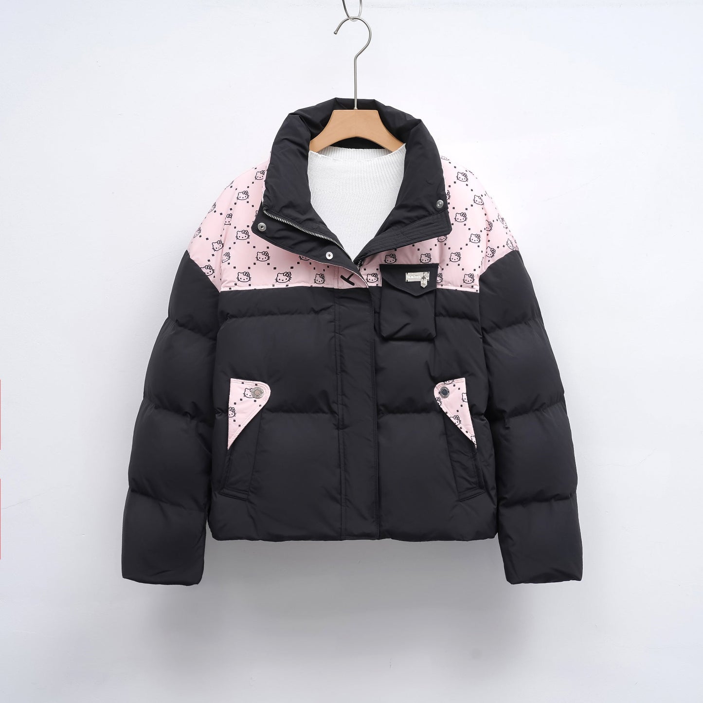 Damen Steppjacke mit hochschließendem Kragen und modischem Muster ModeGeist