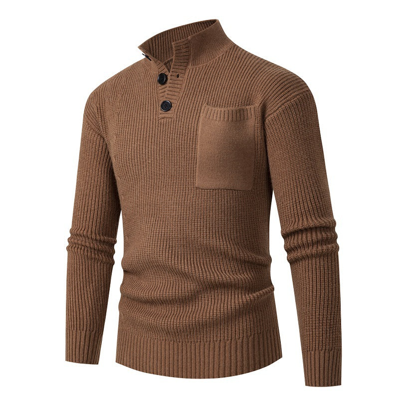 Herren Hochwertiger Pullover mit Modalmuster und Brusttasche ModeGeist