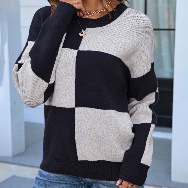 ModeGeist | Kariert Strickpullover Acryl Komfortabel, Modern