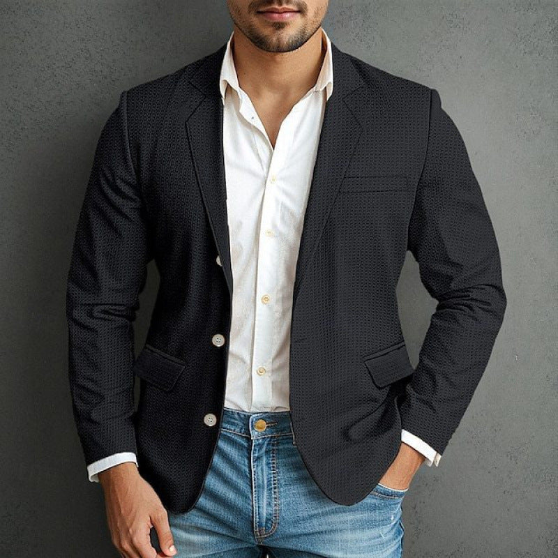 Herren eleganter Blazer mit strukturiertem Design und praktischen Taschen ModeGeist