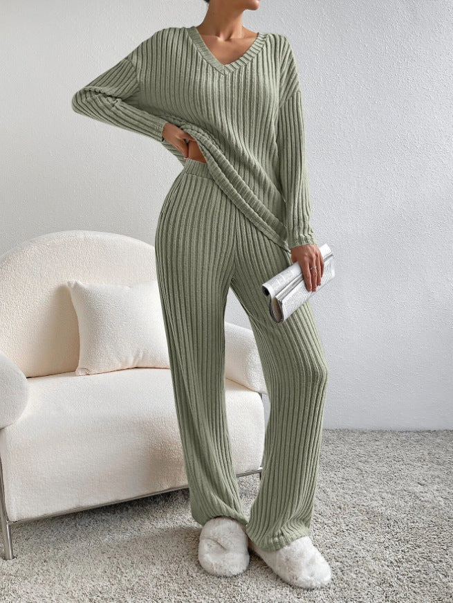 Damen Strick-Loungewear-Set im modernen Rippenmuster ModeGeist