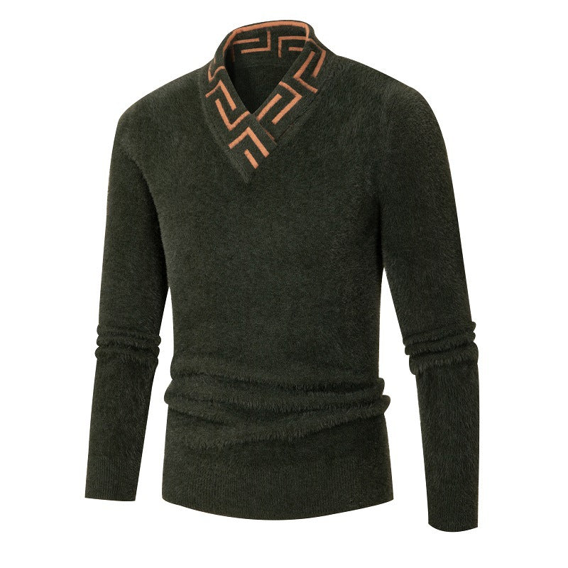 Herren modischer Pullover mit schickem Stehkragen und strukturiertem Design ModeGeist