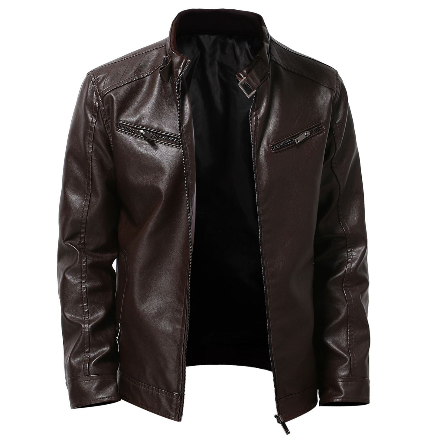 Herren stylische Motorradjacke mit asymmetrischem Reißverschluss und hochwertigen Details ModeGeist