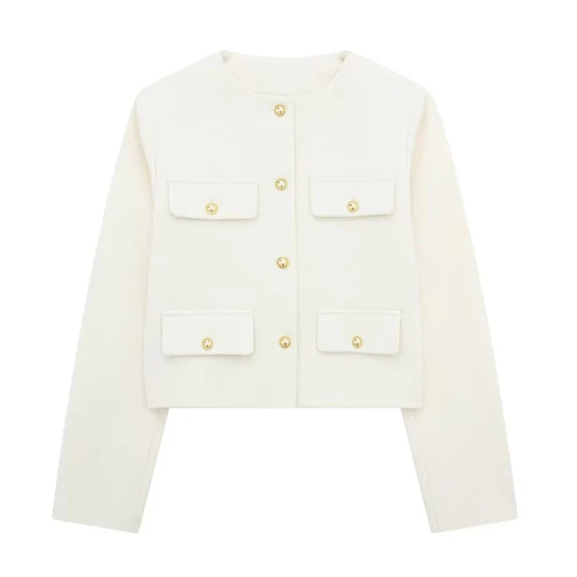 ModeGeist | Langarmjacke Vintage Knopfverschluss