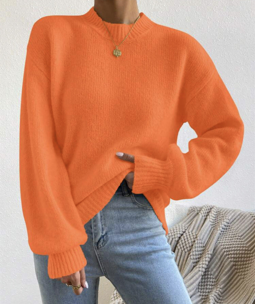 Damen Modischer Pullover mit hochgeschlossenem Ausschnitt und strukturiertem Strick ModeGeist