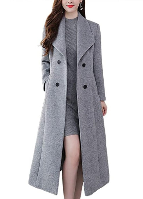 Damen Lange Wollmantel ModeGeist