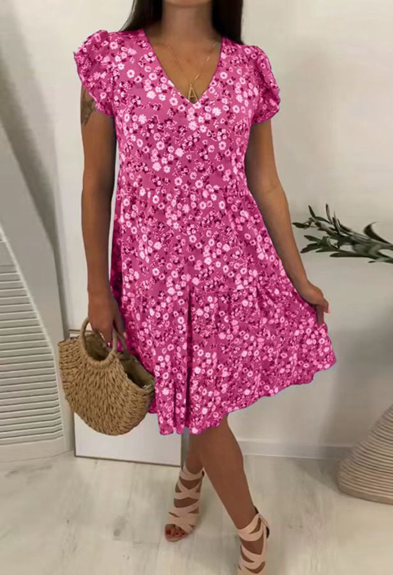 Fliessendes Damen-Freizeitkleid mit Blumenmuster von MODEGEIST