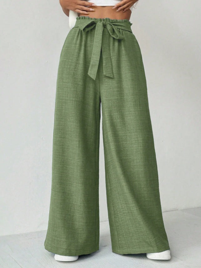 Damen Weit geschnittene Hosen mit verstellbarem Bund ModeGeist