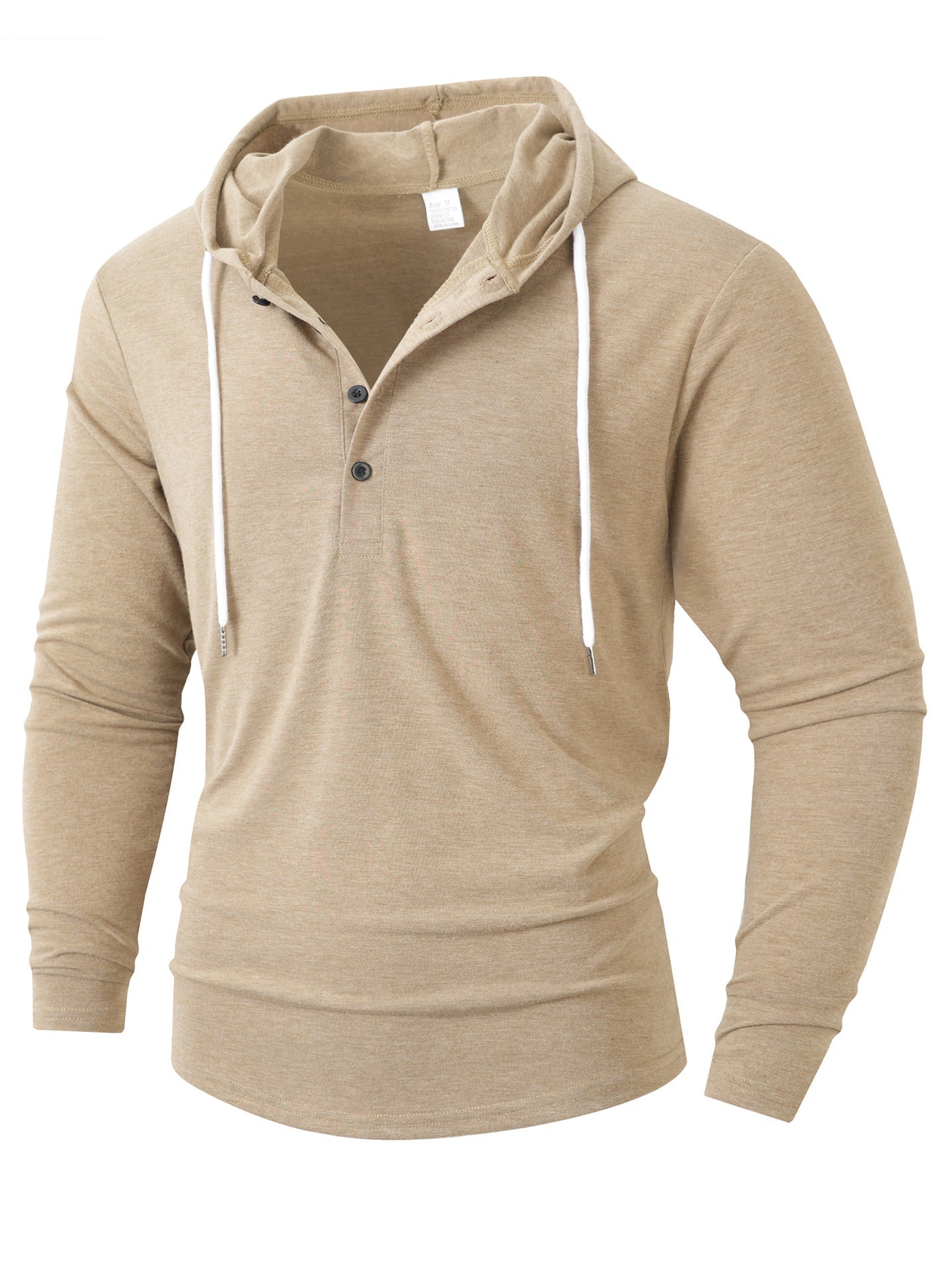 Herren Hoodie mit knöpfbarem Kragen und Kordelzug ModeGeist