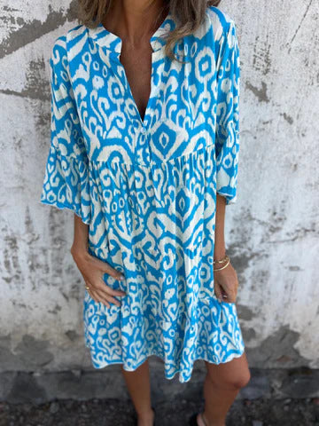 Stilvolles Damen-Hemdblusenkleid mit edlem Muster von MODEGEIST