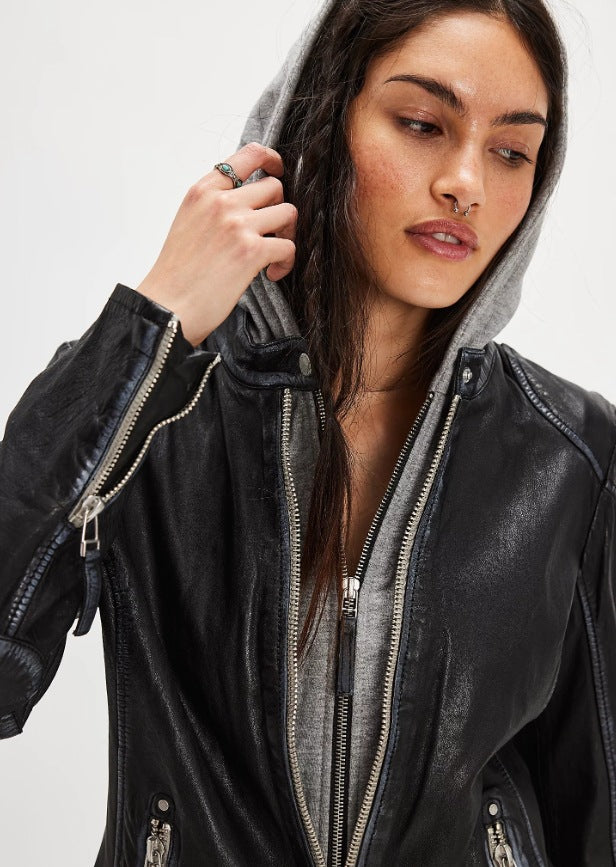 Damen stylische jacke mit abnehmbarer Kapuze ModeGeist