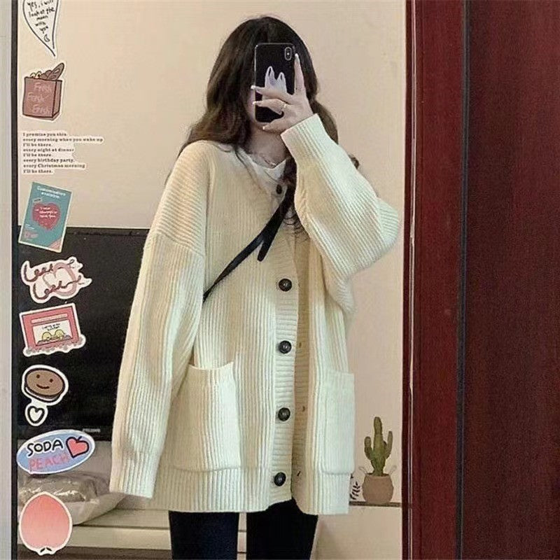 Damen Grobstrickcardigan mit großen Taschen und lässigem Schnitt ModeGeist