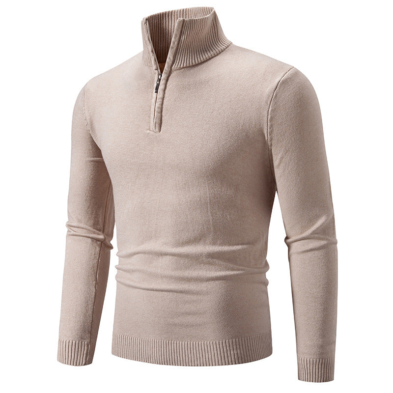 Herren Strickpullover mit modernem Stehkragen und praktischem Zipper ModeGeist