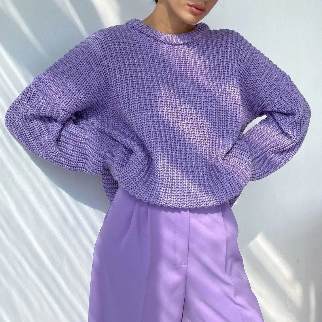 Damen Oversized Strickpullover mit strukturiertem Muster ModeGeist