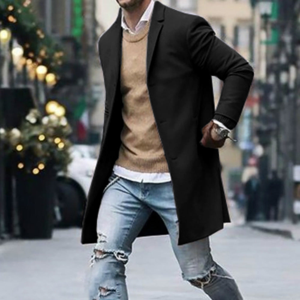 Herren eleganter Mantel mit hochwertigen Details ModeGeist