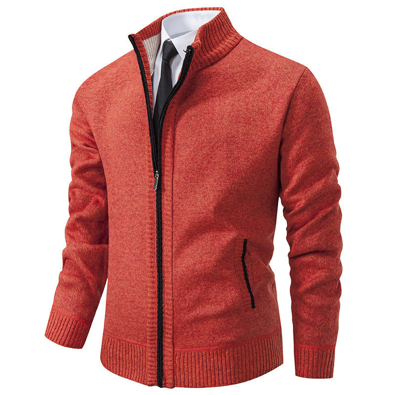 Herren sportliche Strickjacke mit Stehkragen und Reißverschluss ModeGeist