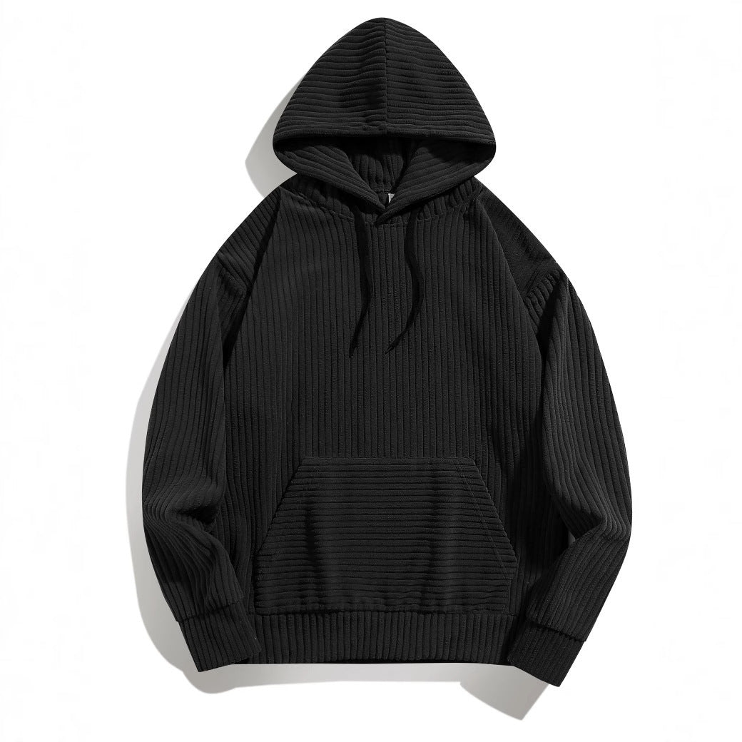 Herren Kapuzenpullover mit strukturierter Ripp-Textur und praktischen Taschen ModeGeist