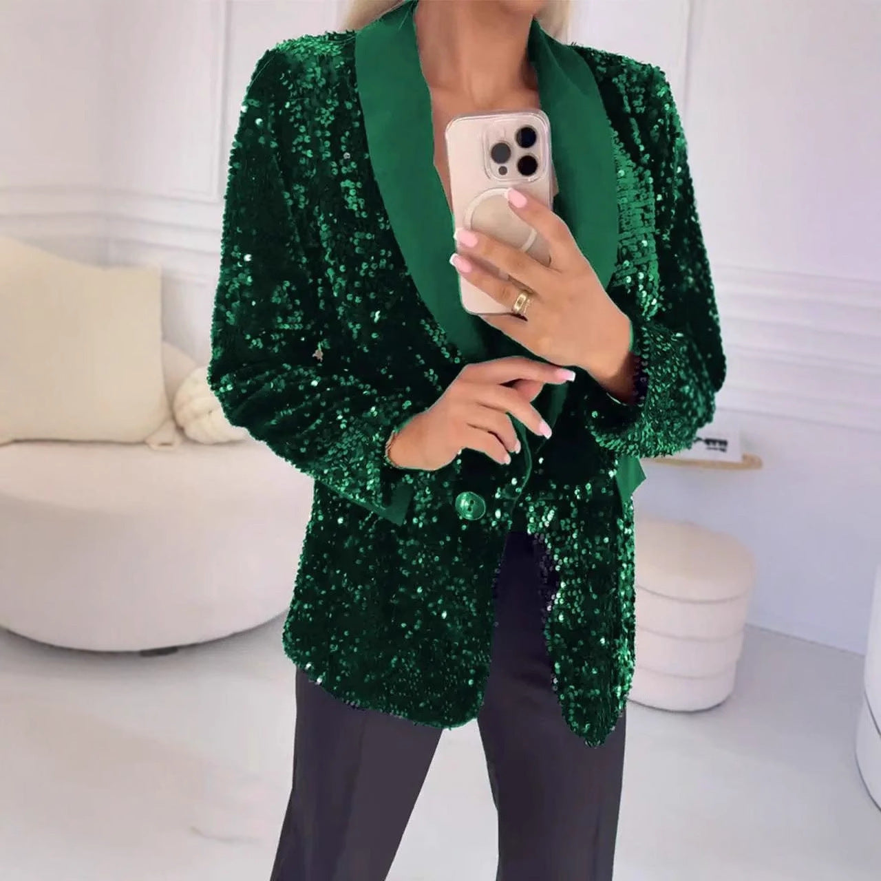 Damen Glitzernder Blazer ModeGeist