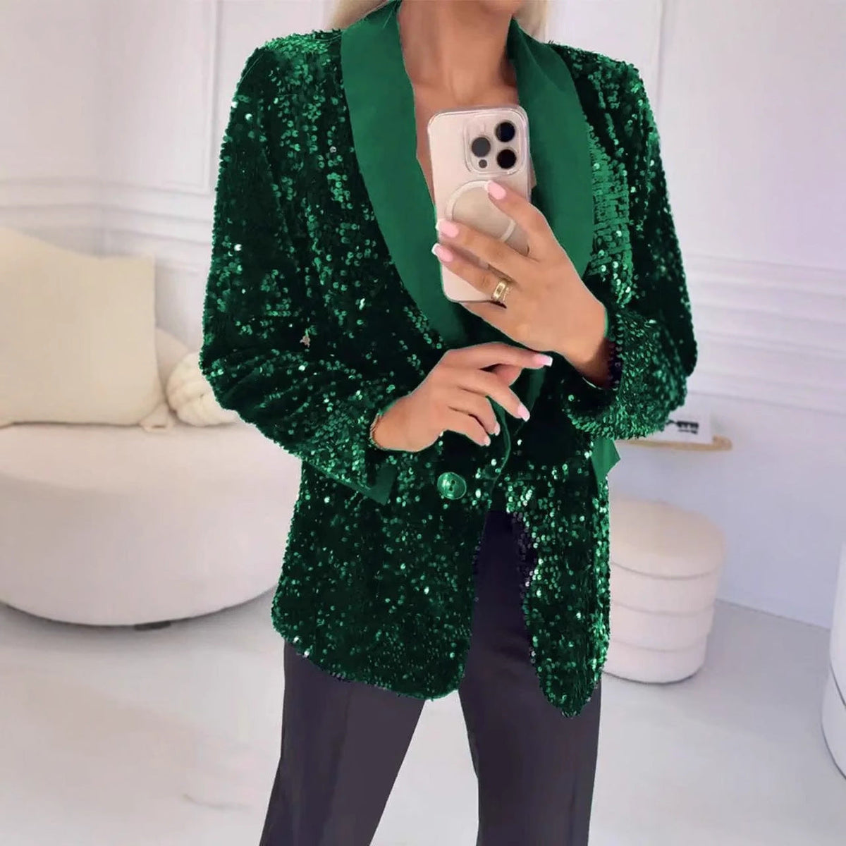 Damen Glitzernder Blazer ModeGeist