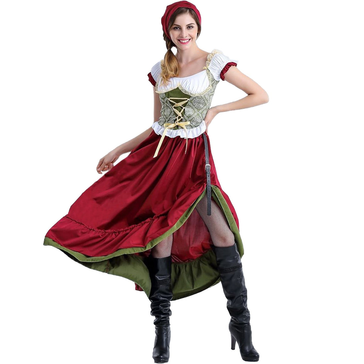 Damen Trachtenkostüm mit eleganten Rüschen und romantischem Mieder Heidi