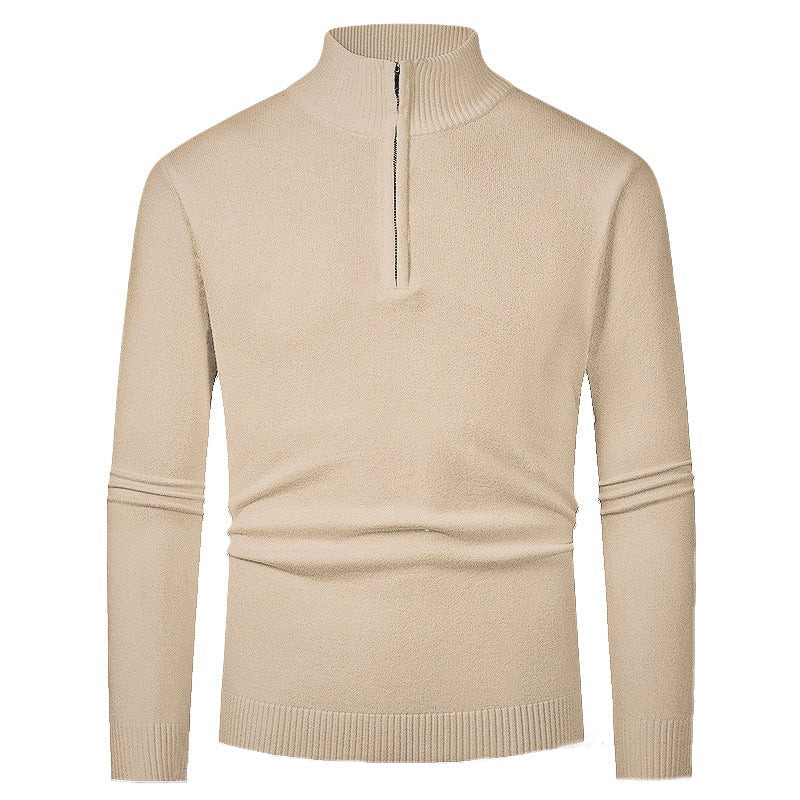 Herren Pullover mit halbem Reißverschluss und modernem Stehkragen ModeGeist
