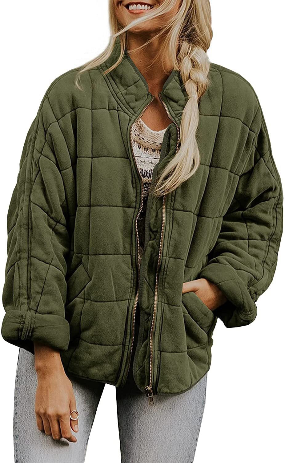 Damen gesteppte Kapuzenjacke mit Reißverschluss und Taschen ModeGeist