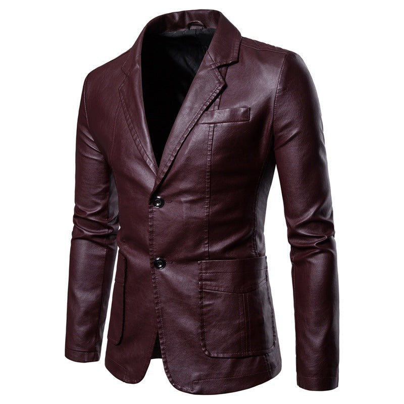 Herren elegante Kunstlederjacke mit modernem Schnitt ModeGeist