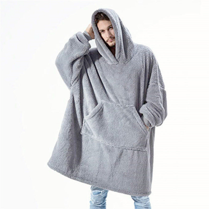 Damen Kuschelige Oversize-Hoodiejacke aus Fleece mit Kängurutasche ModeGeist