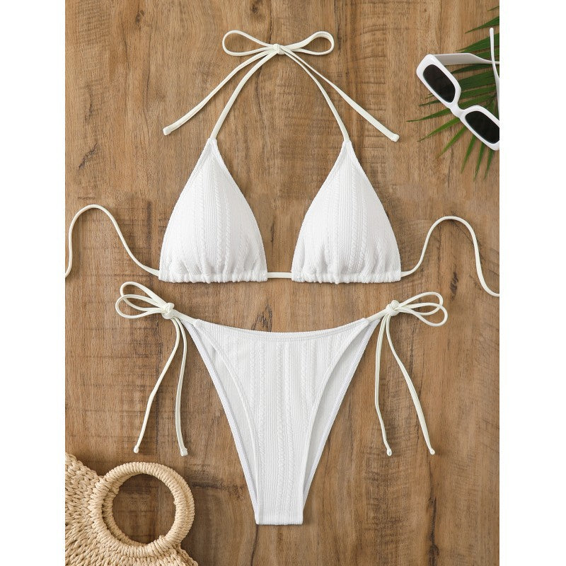 Bikini Dreieck Damen, strukturierte Textur, verstellbare Träger, MODEGEIST