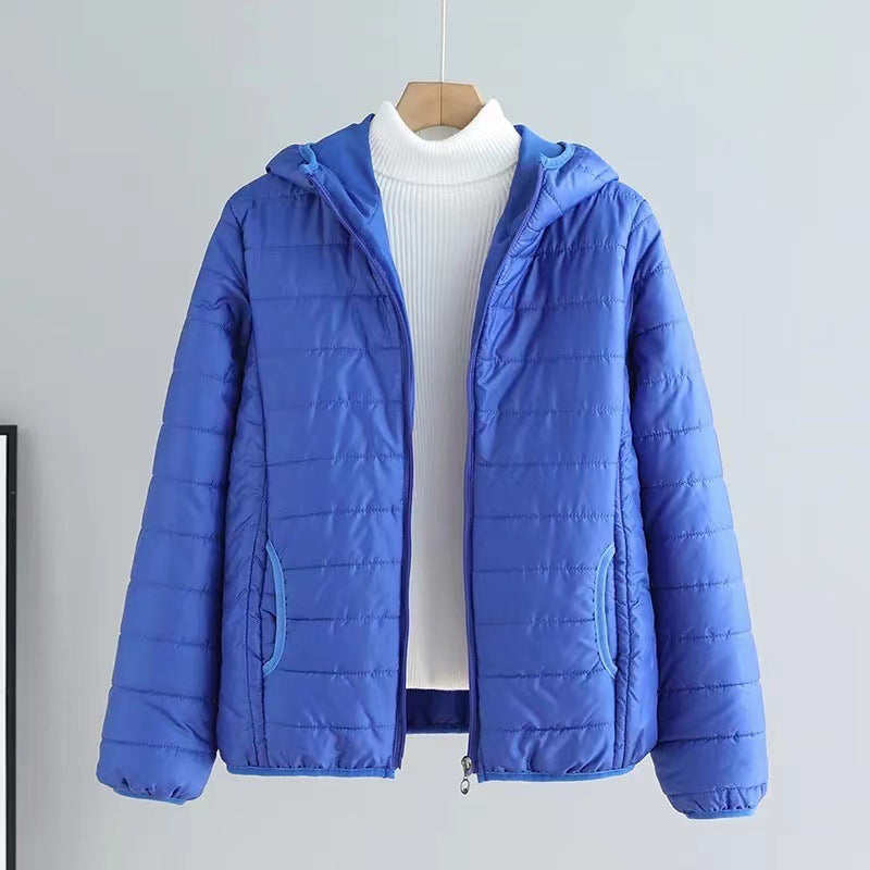 Damen gesteppte Übergangsjacke mit praktischen Taschen und Kapuze ModeGeist