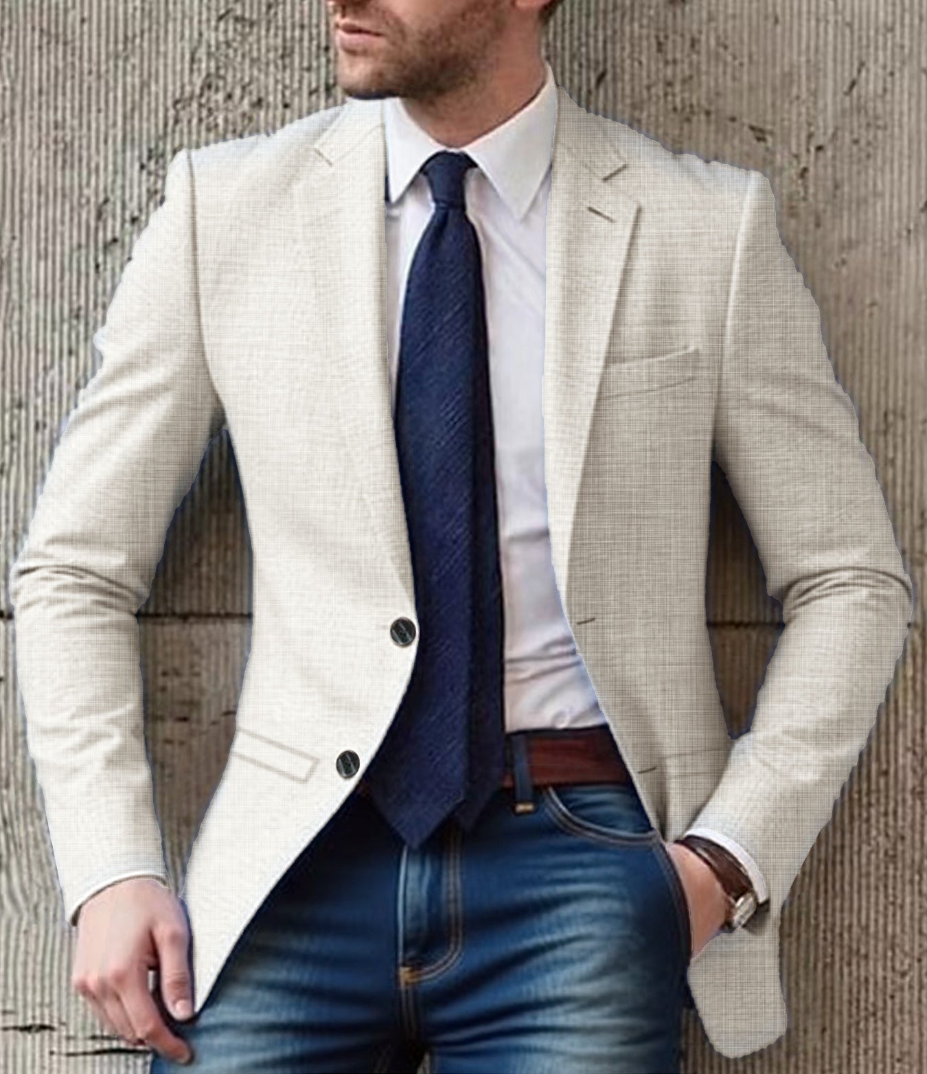Herren eleganter und strukturierter Blazer mit modischen Details ModeGeist