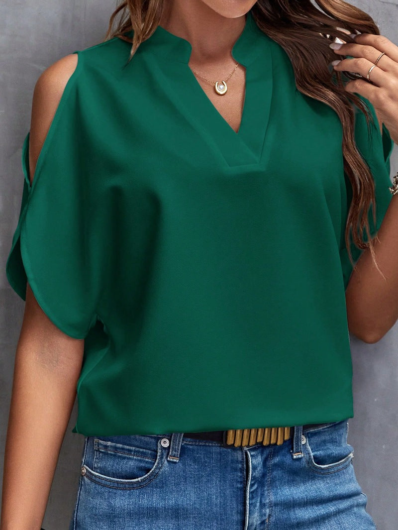 Damen elegante Bluse mit Cut-Out-Ärmeln ModeGeist