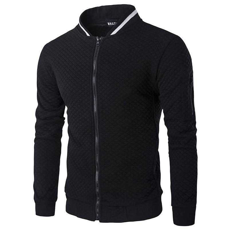 Herren modische Steppjacke mit durchgehendem Reißverschluss und Strukturdesign ModeGeist