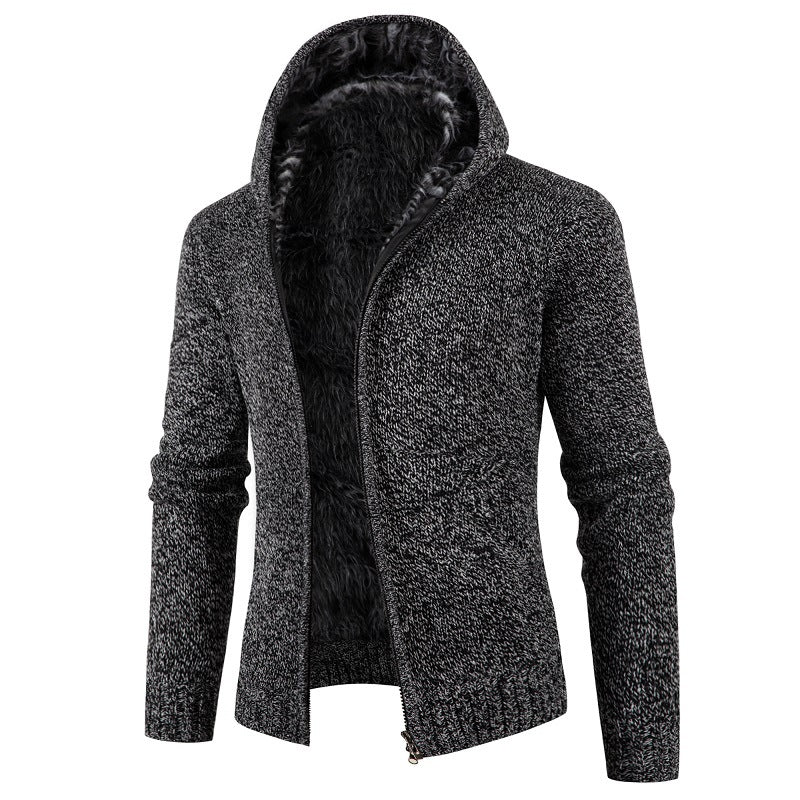 Herren Strickjacke mit Kapuze und weichem Innenfutter ModeGeist